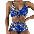 thumbnail image 2 of Gift for Girls Ofreoo Bathing Suit for Women Colorblock Two Piece Bikini Swimsuit String Tie Side Bathing Suit, 2 of 9