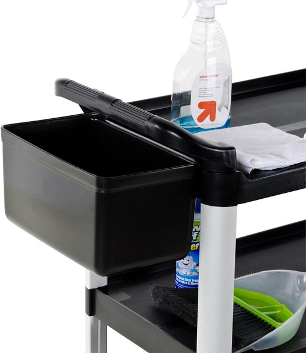 TrueCraftware- Silverware Bin Fits Rolling Utility Cart Heavy Duty Black Color 13" x 9-1/4" x 7"-Plastic Utensils Drawer Holder Kitchen Utensils Silverware Flatware Organizer