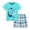 2PCS Green Whale, variant on WIBACKER 100% Cotton 2-Piece Summer Pajamas for Kids Boys Sleepwear Top and Plaid Shorts Toddler Boy Whale Pjs Set 2-7T