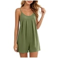 thumbnail image 7 of Umfun Women's Spaghetti Strap Pleated Romper with Flowy Fit - Soft Lightweight Sleeveless Summer Playsuit with Scoop Neck for Beach Vacation & Lounge Wear, 7 of 7