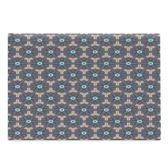 Traditional Cutting Board, Moroccan Mosaic Tiles Hexagonal Ornamental Victorian Ceramic Style Baroque, Decorative Tempered Glass Cutting and Serving Board, Large Size, Multicolor, by Ambesonne