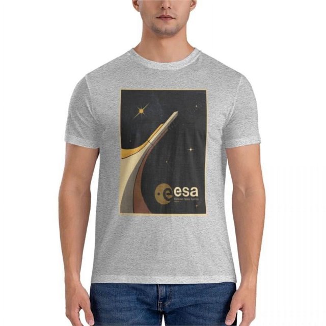 Camiseta clásica de homenaje a la Agencia Espacial Europea (ESA) para hombre, camisetas de algodón, ropa informal y elegante.