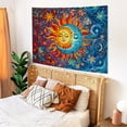 thumbnail image 3 of Gojian Yellow Sun and Moon Tapestry Vintage Indie Boho Tapestry Wall Hanging with Sunflowers Butterfly Moth Constellation Aesthetic Wall Tapestries for Bedroom Dorm Living Room, 3 of 6