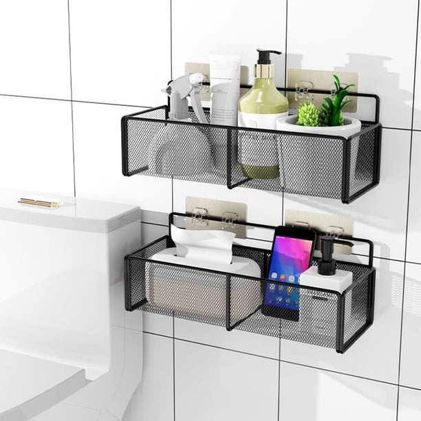 unbranded 1Jgo Organizador De Pared Negro Para Y Cocina Con Estante Resistente Y Sin Necesidad De Perforar
