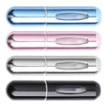 thumbnail image 2 of Atomizador de perfume portátil recargable de 5 ml, 4 unidades, para viaje, rosa, azul, negro y plateado., 2 of 14