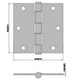 thumbnail image 5 of (2 pack) Hyper Tough 3-1/2 Inch New Square Corner Squeak-Free Door Hinge Brass, 1 Piece, 5 of 9