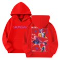 thumbnail image 2 of Moonsky Sudadera con capucha y cordón HUNTRX, estampado de grupo de chicas coreanas, jersey corto, suave y cómodo, top de manga larga para primavera y otoño. Rojo 160, 2 of 5