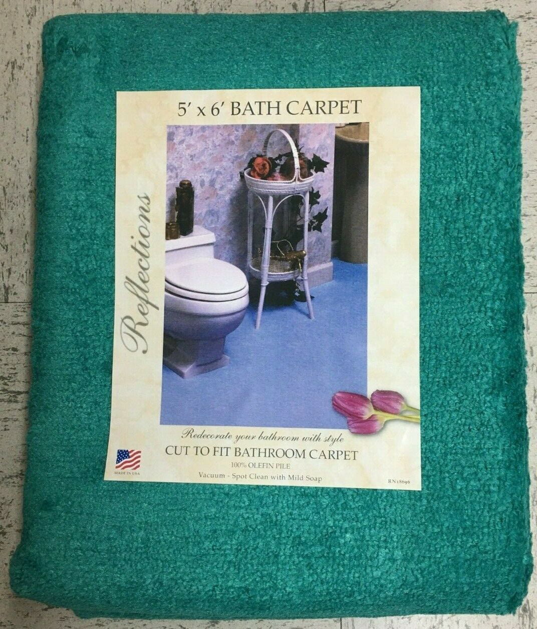 REFLECTIONS WALL TO WALL BATHROOM CARPET, CUT TO FIT, 5' X