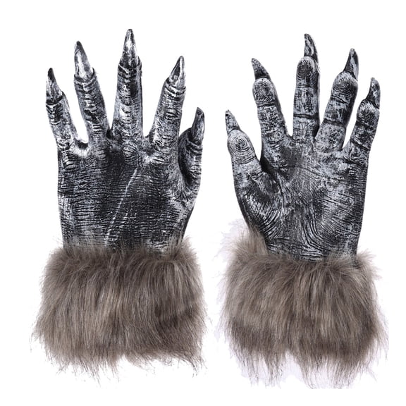 Lroveb Halloween Gloves for Women and Men Hairy Hands Fluffy Werewolf Wolf Bear Easter Accessories Festival Party Props Kids Adults Funny Gloves