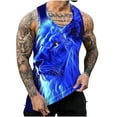 thumbnail image 1 of T-Shirts pour Hommes, Gilet pour Hommes, Gilets Imprimés Décontractés Sans Manches Col Rond T-Shirt Débardeur, Gilets Décontractés pour Hommes, Gilets pour Hommes, 1 of 7