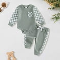 thumbnail image 2 of Splozh Baby Outfits Boy 3 6 12 18 Months Baby Boy Clothes Fall Winter Outfit Long Sleeve Sweatshirt and Stretch Pants 2Pcs Set,Green,6-12 Months, 2 of 5