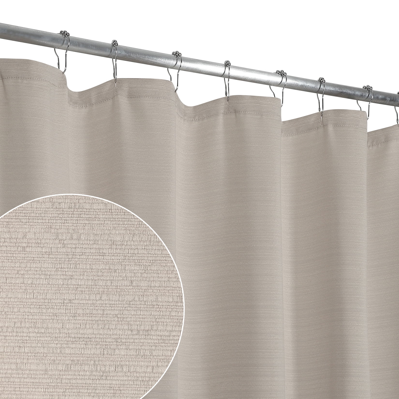 GlowSol Khaki Extra Long Shower Curtain 78 inches Long Farmhouse