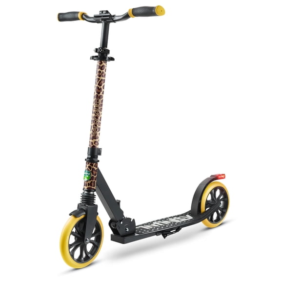 SereneLife Lightweight and Foldable Kick Scooter - Adjustable Scooter for KID and Teens , Alloy Deck with High Impact Wheels (Aqua on Black)
