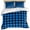 Blue, variant on 3 Piece Black Orange Plaid Duvet Cover Set Full Size, Microfiber Comforter/Quilt Cover with Corner Ties and 2 Pillowcases, Farmhouse Buffalo Check Gingham All Season Soft Bedding with Zipper Closure