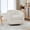 Ivory White, variant on Modern Chenille Swivel Barrel Chair, 360° Rotation Armchair, Club Accent Chair for Small Spaces, Tufted Pumpkin-Shape Design with Metal Base