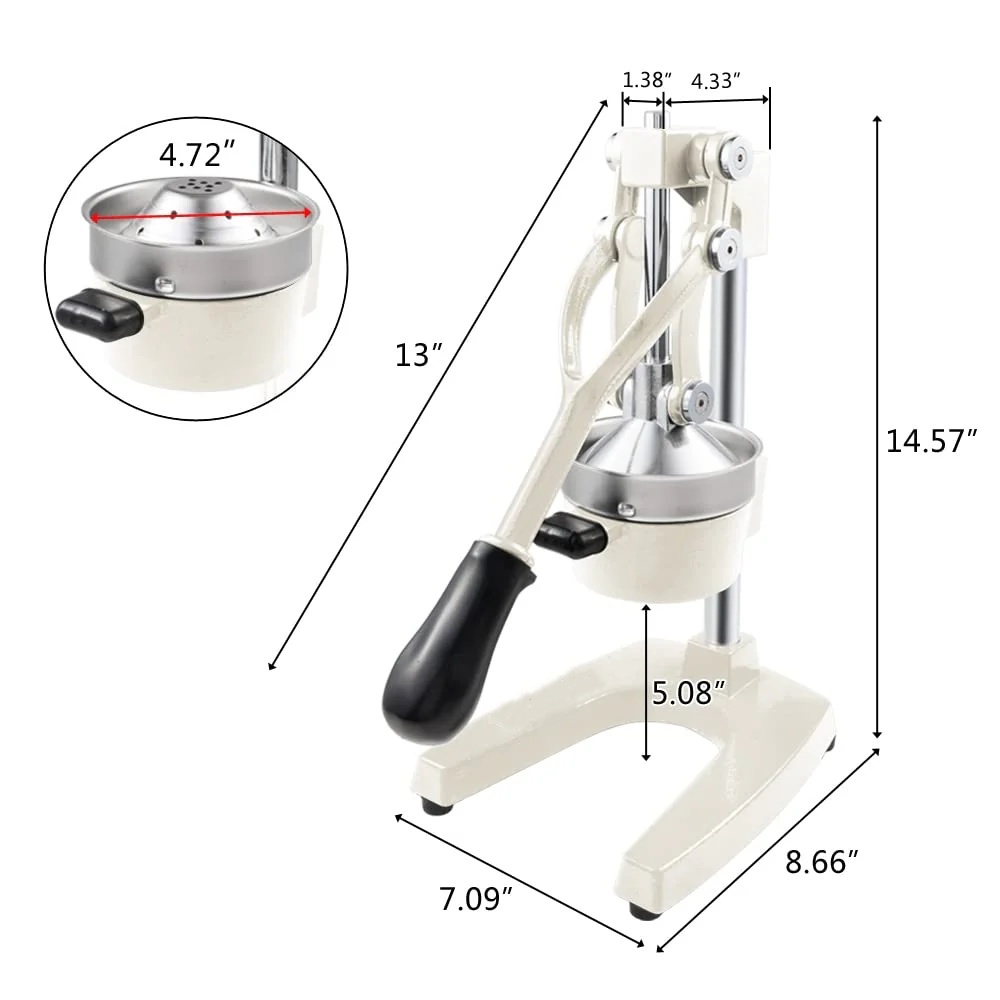 UBesGoo Juicer Hand Press Manual Fruit Juicer Juice Squeezer Citrus Orange Lemon Pomegranate, White