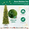 thumbnail image 6 of Gymax 7.5FT Hinged Pre-lit Christmas Slim Pencil Tree w/ 10 Lighting Modes & 796 Tips, 6 of 10