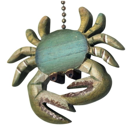 

Coastal Maryland Blue Crab Hand Carved Wood Ceiling Fan Light Pull