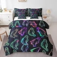 thumbnail image 1 of YST Neon Ghost 7-Piece Comforter Set, Horror Theme Bedding, Gradient Spooky Animal Bed in a Bag, Queen, 1 of 4