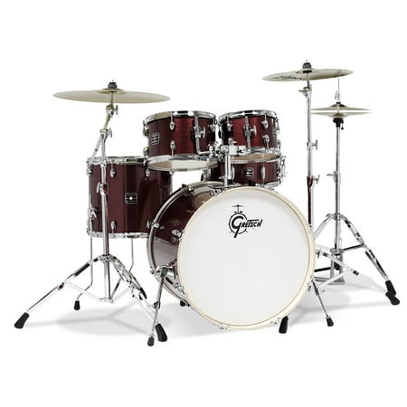Gretsch Energy 5-Piece Drum Set w/ Hardware and Zildjian Cymbals (Ruby Sparkle) Gretsch s ready-to-play Energy drum set now has more signature Gretsch features  more Gretsch sound  and more Gretsch performance. Energy s shells are 7-ply poplar with 30-degree bearing edges and are equipped with 1.6mm triple flanged hoops. Energy comes with all of the hardware needed to get the aspiring drummer started  including a bass drum pedal  high-hat stand  snare stand  and both boom and straight cymbal stands. Energy kits also include a set of Zildjian Planet Z cymbals: (13  hi-hats  16  crash  and 20  ride). Start your journey into drumming headed down the right path with Gretsch Energy. Configuration: 18  x 22  Bass Drum 7  x 10  and 8  x 12  Rack Toms 14  x 16  Floor Tom 5.5  x 14  Snare Drum Hardware Pack: Boom Cymbal Stand  Straight Cymbal Stand  Hi-Hat Stand  Snare Stand  and Bass Drum Pedal Zildjian Planet Z Cymbal Pack: 13  Hi-Hats  16  Crash  and 20  Ride Features: 7-ply Poplar Shells 30-Degree Bearing Edges Matching Wood Bass Drum Hoop 1.6 mm Steel Triple Flange Hoops Energy Double-Braced Hardware Pack Zildjian Planet Z Cymbal Pack Get your Gretsch Energy 5-Piece Drum Set with Hardware and Zildjian Cymbals today at the guaranteed lowest price from Sam Ash with our 45-day return and 60-day price protection policy.