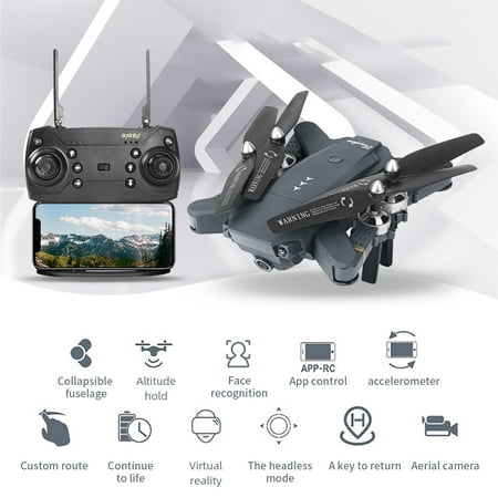 HJ30 Foldable RC Drone with Camera 1080P RC Quadcopter Trajectory Flight Altitude Hold Headless Mode APP Control with 3 (Best Flight Tracker App)