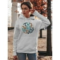 thumbnail image 2 of The World Is Yours Groovy Style Hoodie Women -Image by Shutterstock, Female x-Large, 2 of 4