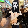 thumbnail image 3 of Halloween Scream Mask, Scary Ghost Face Mask, Horror Full Head Latex Mask for Adults Men, Horrible Skull Face Mask for Halloween Costume Cosplay, 3 of 5