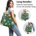 thumbnail image 2 of 5 Pack Foldable Shopping Bag,Green Christmas Santa and Snowman Pattern Reusable Grocery Bags with Pockets,Large Reusable Tote Bags with Handles Waterproof & Lightweight, 2 of 6