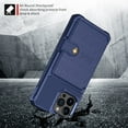 thumbnail image 5 of TECH CIRCLE for iPhone 16 Pro Max Wallet Case, Shockproof Rubber Card Holder PU Leather Back Phone Case Kickstand Protective Scratch Hybrid Bumper Shell for Apple iPhone 16 Pro Max 2024, Darkblue, 5 of 7