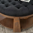 thumbnail image 5 of Furniture of America Brynn Tufted 1-Shelf Fabric Natural Tone and Dark Gray Ottoman Coffee Table, 5 of 6