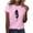 Pink, variant on Vetement Femme ete 2025 Women's Fashion Casual Spring/ Summer Round Neck 3d Feather Print Short Sleeve T Shirt Top Shirts for Women Long Sleeve Athletic Shirt Our Womens Long Womens Tee Tops S