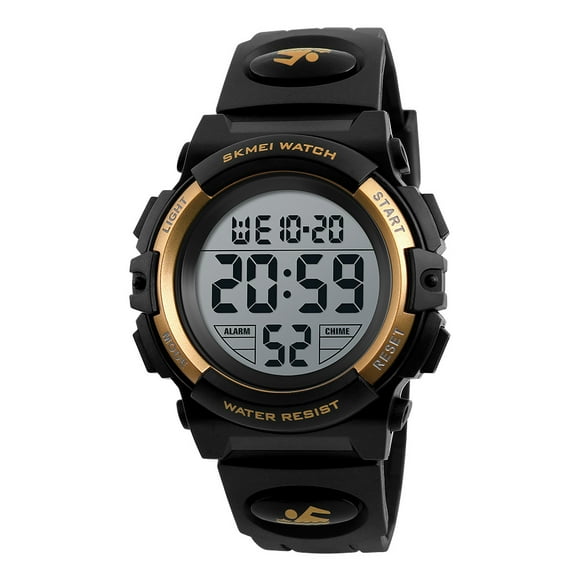 SKMEI Children Watch Wristwatch Fashion Multifunction Waterproof Outdoor Sports Luminous Watch for Kids Students Boys 1266 Gold