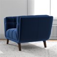 thumbnail image 7 of Allen Mid-Century Modern Velvet Upholstered Armchair in Blue, 7 of 7
