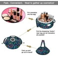 thumbnail image 2 of Beauty Lay Flat Makeup Bag - Large Floral Drawstring Travel Cosmetic Organizer, Lightweight Toiletry Bag with Zipper Pocket & Mesh Compartment, Storage Case Shower Bag for Women & Men Pratictal Gift, 2 of 5