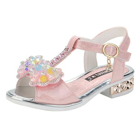 

Vedolay Toddler Girls Sandals Girls Leather Soft Closed Toe Princess Flat Shoes Summer Sandals(Toddler/Little Kid) Pink 13