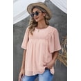 thumbnail image 4 of Borke Womens Swiss Dot Crewneck Lace Crochet Pom Pom Flowy Womens Summer Tops and Blouses, 4 of 7