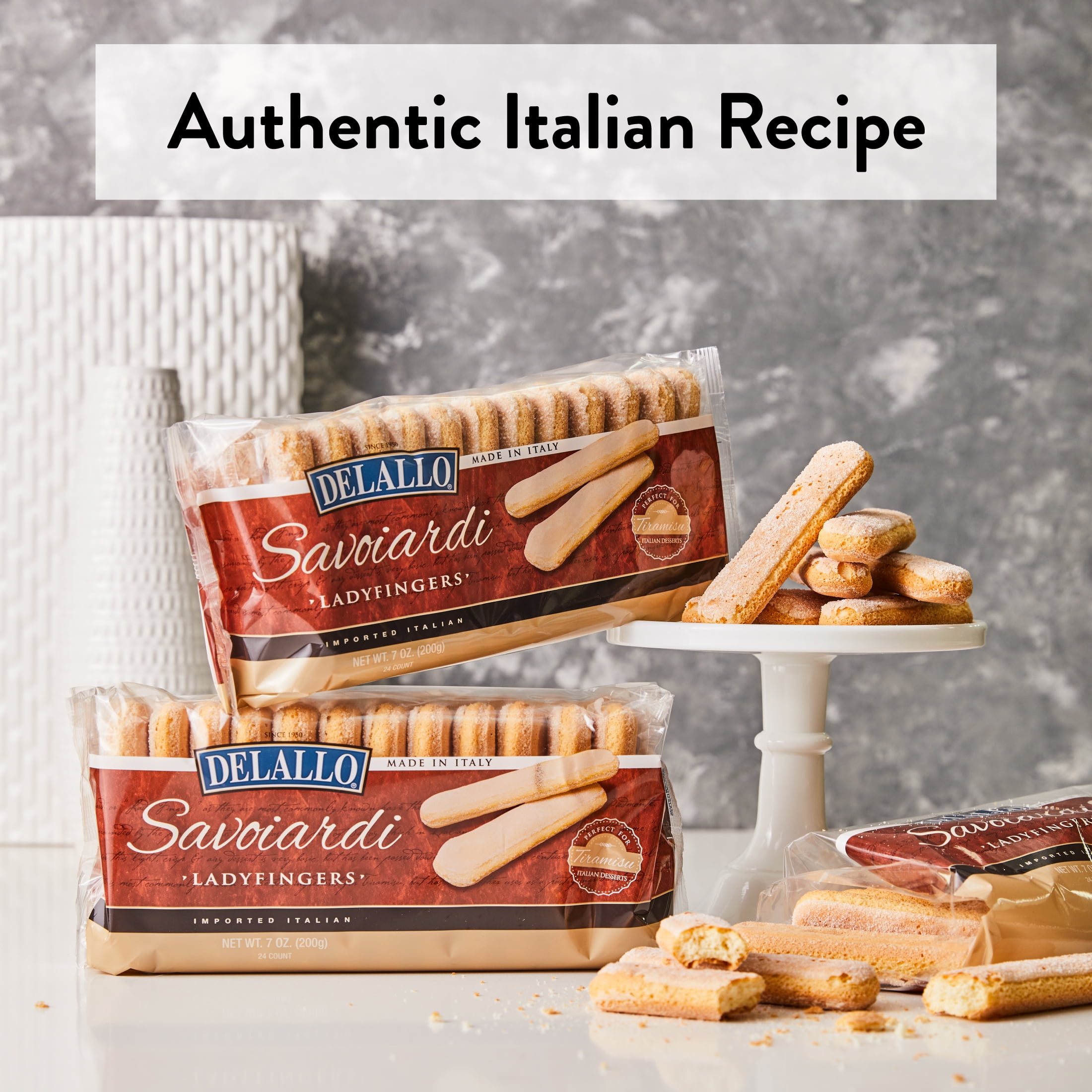 DeLallo Savoiardi Lady Finger Cookies, For Tiramisu, 7 oz Box, (6 Pack)