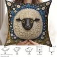 thumbnail image 3 of Standard Pillow Covers with Zipper 45x45cm Cute Lamb Sheep Pattern, Soft Polyester Fabric for Sofa & Bed Home Decor, Hidden Zipper & Easy Care, 3 of 6