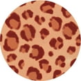 thumbnail image 1 of Ahgly Tapis Rond Lavable en Machine Intérieur Transitionnel Orange, 4 Pieds Rond, 1 of 7