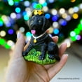 thumbnail image 4 of Black Lab Glass Christmas Ornament, Labrador Retriever Dog Gift, 4 of 7