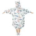 thumbnail image 2 of Wearable Blanket Hoodie for Kids Shark Flannel Hooded Blanket with Pockets and Sleeves Suitable for Boys and Girls, 2 of 7