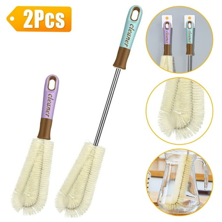 

2Pcs Water Bottle Brushes Long Handle Glass Mug Cup Strong Scrubbing Cleaner Kit