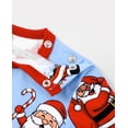 thumbnail image 3 of PatPat Christmas Pajamas Family Matching One Piece Long Sleeve Cute Santa Prints Infant Romer Holiday Sleepwear with Socks, Blue, 9-12M, 3 of 7