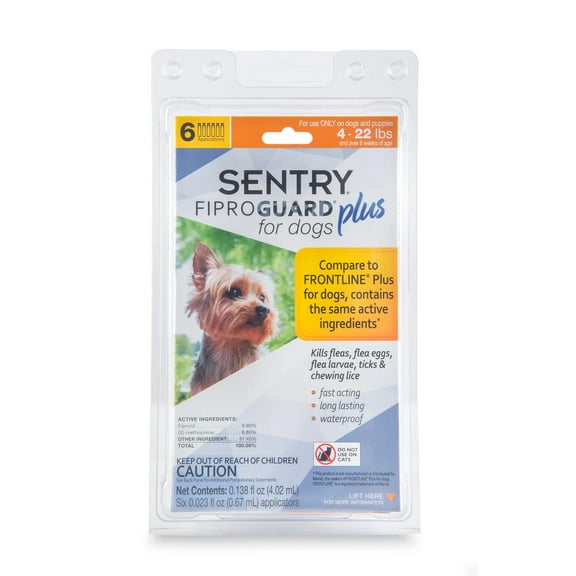 Sentry 6 Count FiproGuard Plus Dog Flea and Tick Drop, 22-Pound - Discontinued