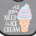 thumbnail image 4 of Inktastic All You Need is Ice Cream with Ice Cream Cone Boys or Girls Baby Bib, 4 of 4