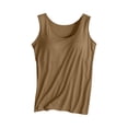 thumbnail image 3 of QATAINLAV Khaki Tank Tops for Women with Built in Bra Summer Sleeveless Spaghetti Strap Padded Tanks Workout Yoga Camisole, 3 of 5