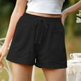 thumbnail image 5 of uublik Women's Shorts with Pockets Super Soft Plus Size Casual Shorts Black, 5 of 5