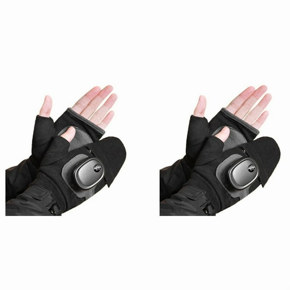 4X Heated Gloves, USB Rechargeable Hand Warmers Gloves, Winter Full-Finger Glove for Women Warm (Black)
