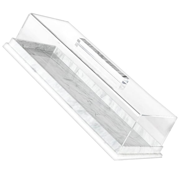 Rectangular Bakery Serving Tray Marble Effect Food Display Case With Cover Lidded Pastry Storage Container