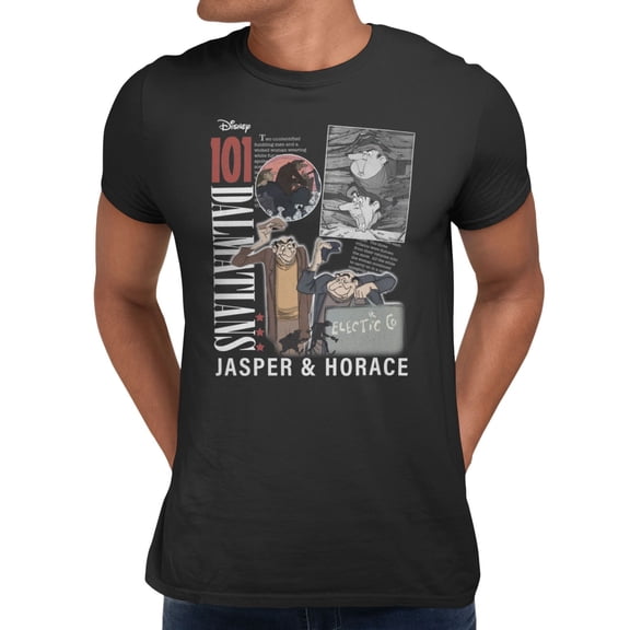 Disney 101 Dalmatians Jasper and Horace Men's T Shirt (Black, S-XXXL)